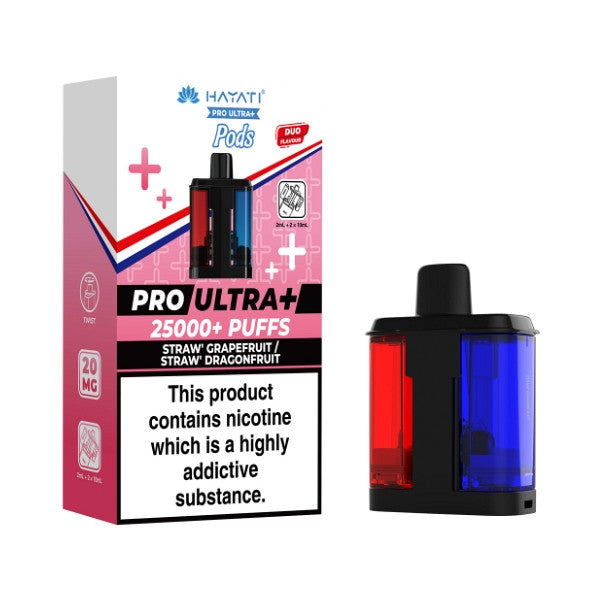 Hayati Pro Ultra+ Replacement - Pod [Straw' Grapefruit / Straw' Dragonfruit]